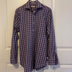Peter Millar plaid style button down dress shirt Size M